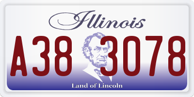IL license plate A383078