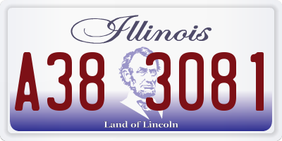 IL license plate A383081