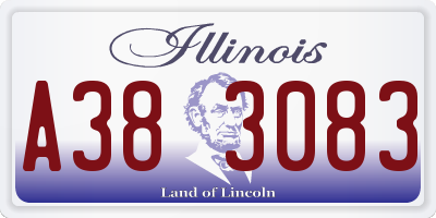 IL license plate A383083