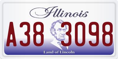 IL license plate A383098