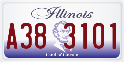 IL license plate A383101