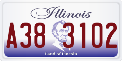 IL license plate A383102