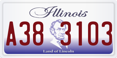 IL license plate A383103