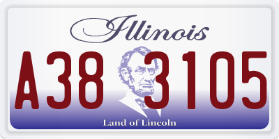 IL license plate A383105