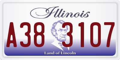 IL license plate A383107