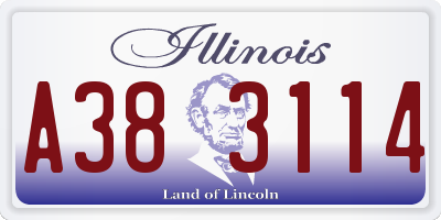 IL license plate A383114