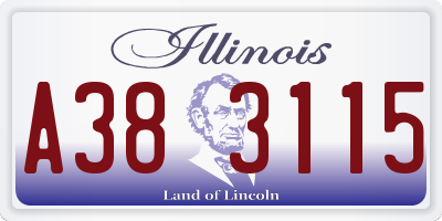 IL license plate A383115