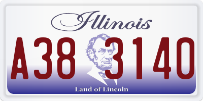 IL license plate A383140