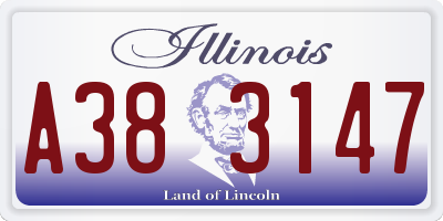 IL license plate A383147
