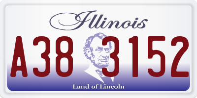 IL license plate A383152