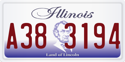 IL license plate A383194