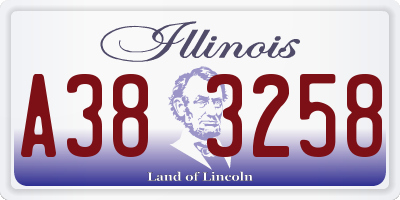 IL license plate A383258
