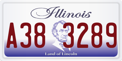 IL license plate A383289