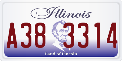 IL license plate A383314
