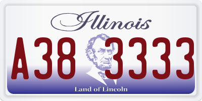 IL license plate A383333