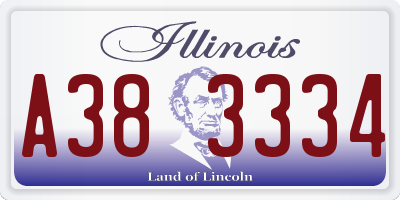 IL license plate A383334