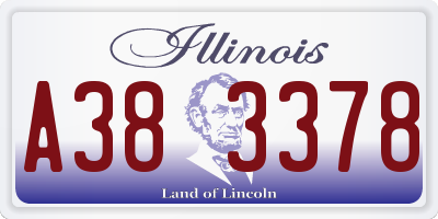 IL license plate A383378