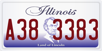 IL license plate A383383