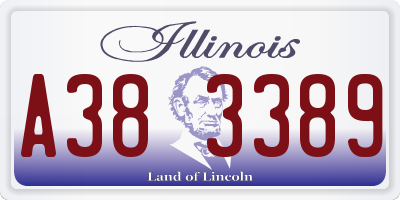 IL license plate A383389