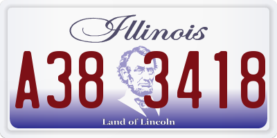 IL license plate A383418