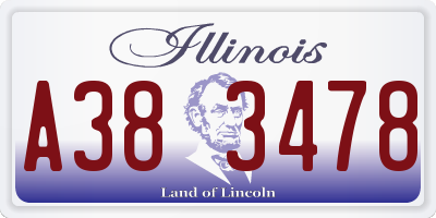 IL license plate A383478