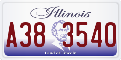IL license plate A383540