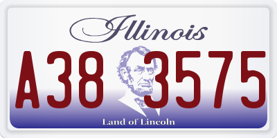 IL license plate A383575