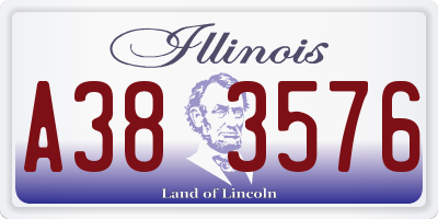 IL license plate A383576
