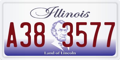 IL license plate A383577