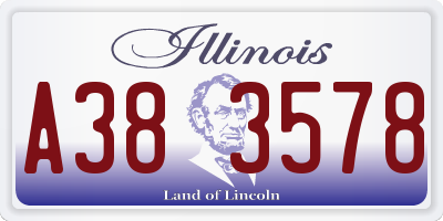 IL license plate A383578