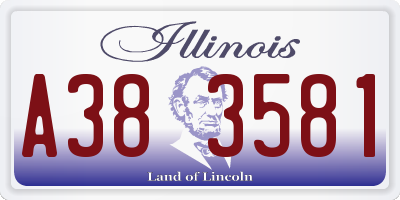 IL license plate A383581