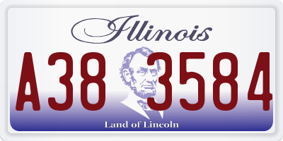 IL license plate A383584