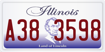 IL license plate A383598