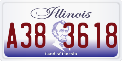 IL license plate A383618
