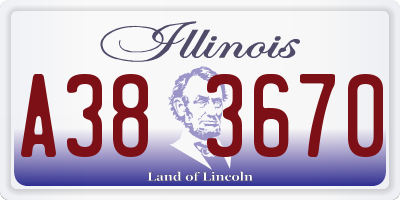 IL license plate A383670