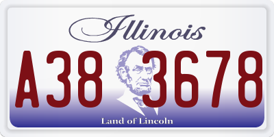 IL license plate A383678