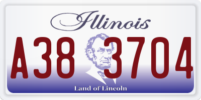 IL license plate A383704