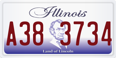 IL license plate A383734