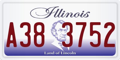 IL license plate A383752