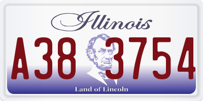 IL license plate A383754
