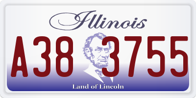 IL license plate A383755