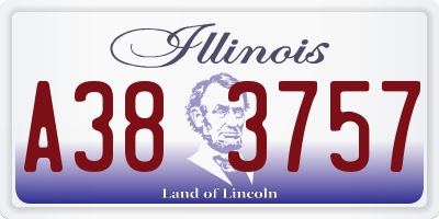 IL license plate A383757