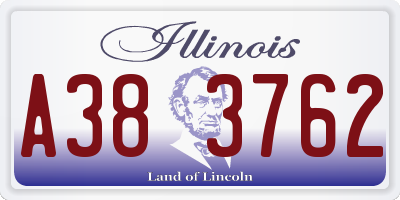 IL license plate A383762