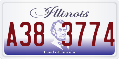 IL license plate A383774