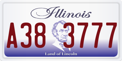 IL license plate A383777