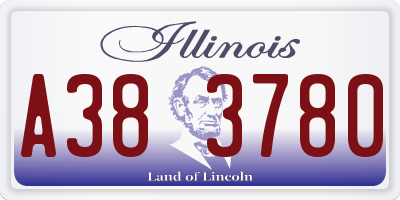 IL license plate A383780
