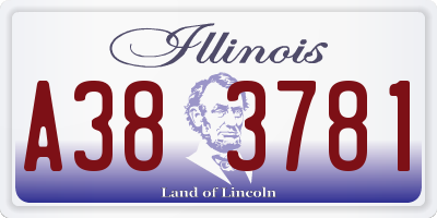 IL license plate A383781