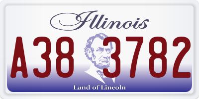 IL license plate A383782