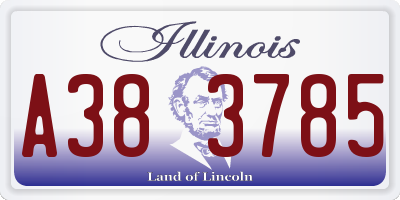 IL license plate A383785