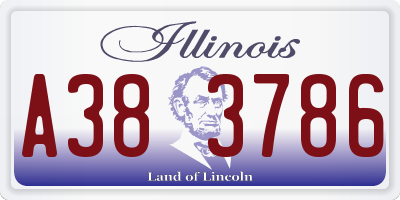 IL license plate A383786